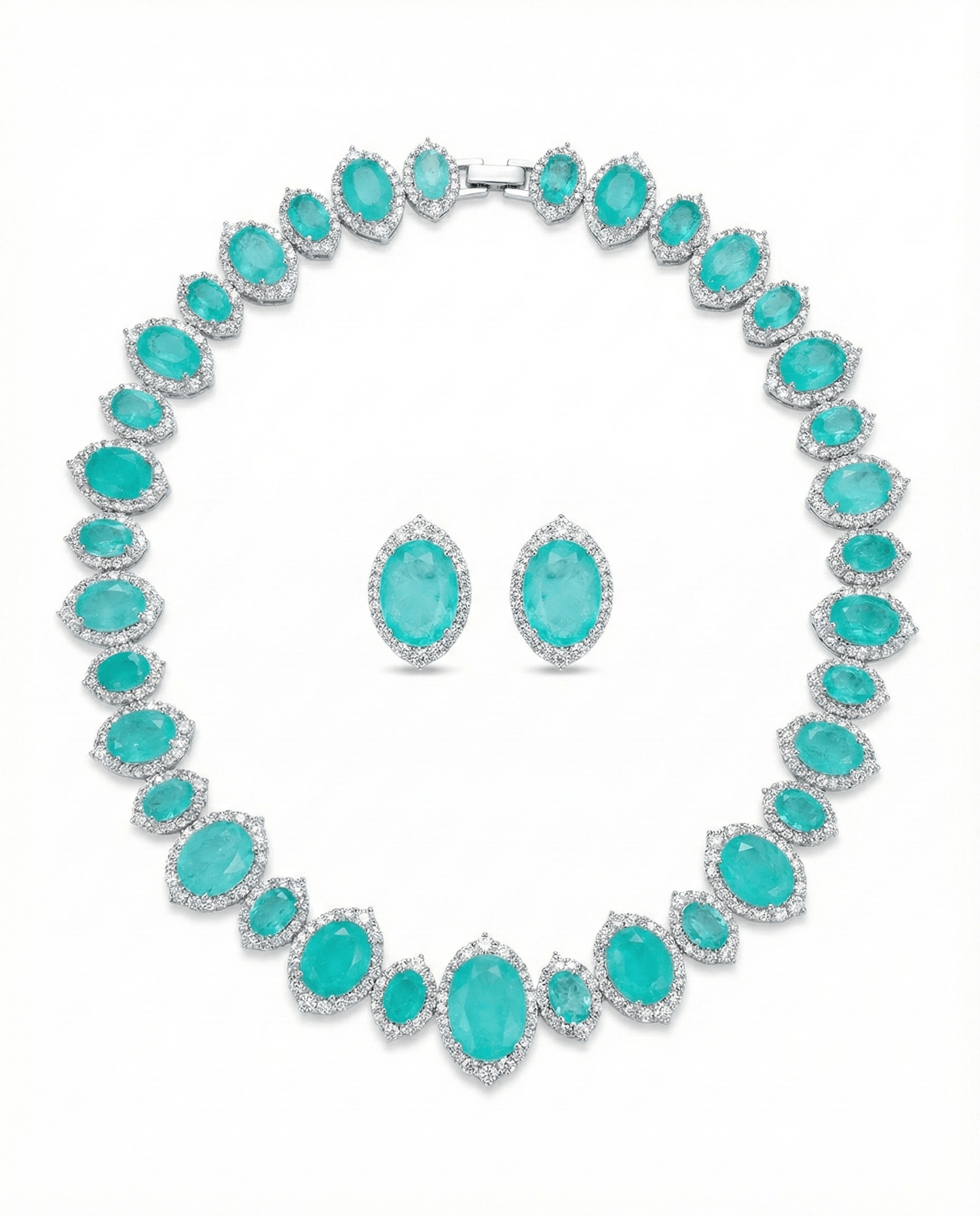 Tourmaline fusion half set (earrings + necklace)