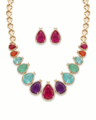 Set rainbow colorful fusion stones