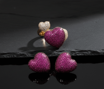 Pavé Heart Jewelry Set