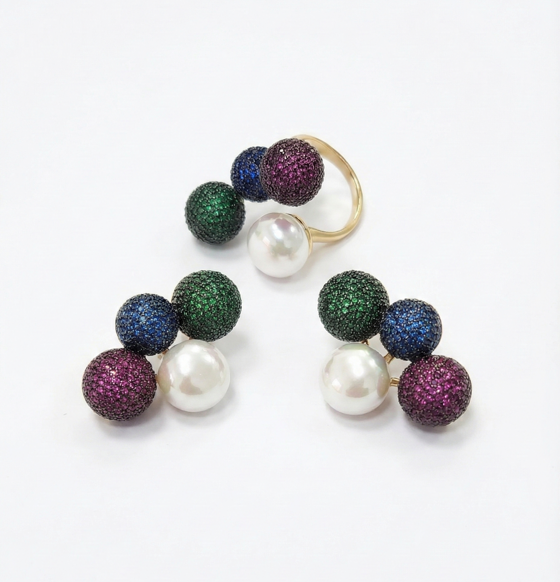 Colorful shimmering balls set